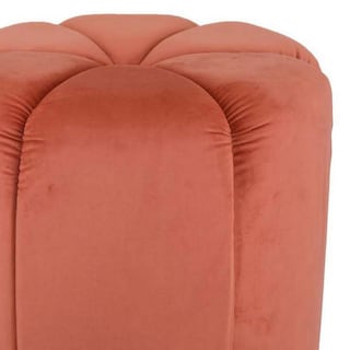 Foto 3 | Foto 3 | Taburete Otomano Benzara Sylvie Redondo De Terciopelo  48 Cm  Oro Rojo - Venta Internacional.