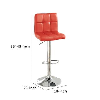 Foto 5 | Foto 5 | Taburete De Bar Benzara De 64 A 109 Cm  Giratorio  Acolchado  Piel Sintética Roja - Venta Internacional.
