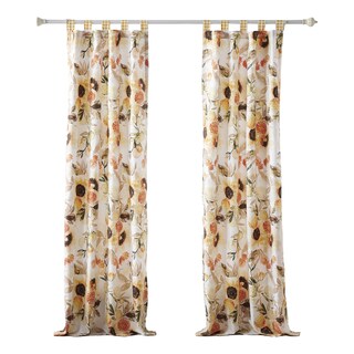 Foto 1 | Foto 1 | Cortinas Benzara Kelsa Juego De 2 Girasoles Con Volantes Color Dorado - Venta Internacional.