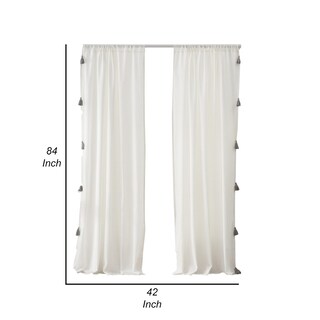 Foto 5 | Foto 5 | Juego De Cortinas Benzara Xumi De 4 Piezas 213 X 107 Cm Blanco Roto Y Gris - Venta Internacional.