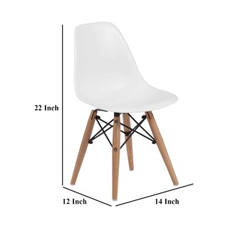 Foto 5 | Foto 5 | Sillas De Comedor Para Niños Benzara Ben Juego De 2 Patas De Madera Blanca - Venta Internacional.