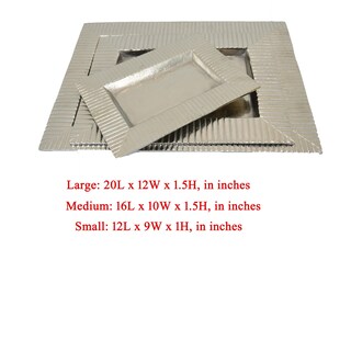 Foto 5 | Foto 5 | Juego De Bandejas Benzara Nancy 3 Unidades Metal Plateado Bordes Ondulados - Venta Internacional.