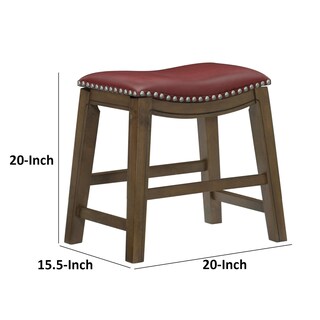 Foto 5 | Foto 5 | Taburete De Comedor Benzara Bm314432 (51 Cm  Piel Sintética  Madera)  Color Rojo - Venta Internacional.