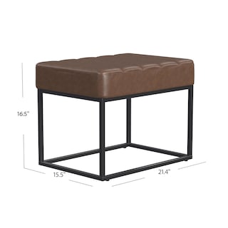 Foto 5 | Foto 5 | Otomana Benzara Kai De 56 Cm Con Estructura Metálica De Piel Sintética Oscura - Venta Internacional.