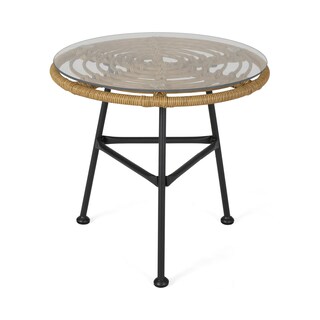 Foto 1 | Foto 1 | Mesa Auxiliar De Exterior Benzara  51 Cm  Ratán Y Acero - Venta Internacional.