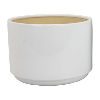 Foto 2 | Foto 2 | Juego De 2 Macetas Benzara De Cerámica Blanca Con Base Ancha - Venta Internacional.
