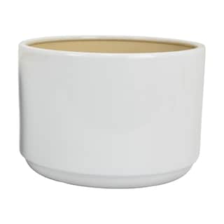 Foto 3 | Foto 3 | Juego De 2 Macetas Benzara De Cerámica Blanca Con Base Ancha - Venta Internacional.