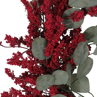 Foto 4 | Foto 4 | Corona Decorativa Colgante Benzara 74 Cm Color Rojo Con Frutos Rojos - Venta Internacional.