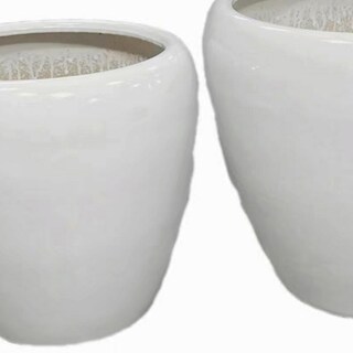 Foto 4 | Foto 4 | Set De Macetas Benzara Modern De Cerámica Blanca Paquete De 2 - Venta Internacional.