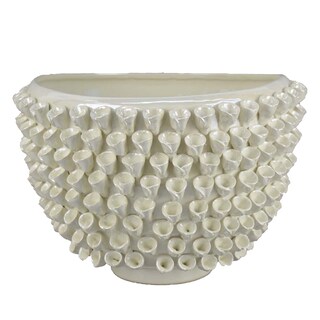 Foto 1 | Foto 1 | Cuenco Decorativo Benzara 36 Cm De Cerámica Blanca Con Textura 3d - Venta Internacional.