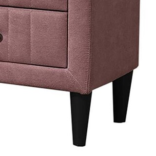 Foto 4 | Foto 4 | Mesita De Noche Benzara Rheo Con 2 Cajones  56 Cm  Tapicería Rosa Rubor - Venta Internacional.