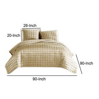 Foto 5 | Foto 5 | Juego De Colcha Benzara Talla Queen Cosidas En Oro Cuadradas - Venta Internacional.