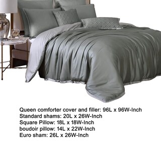 Foto 5 | Foto 5 | Juego De Edredón Benzara Queen De 8 Piezas Reversible Gris Salvia - Venta Internacional.
