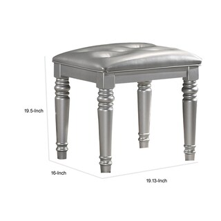 Foto 5 | Foto 5 | Taburete Bench Benzara Kya De 50 Cm Con Capitoné Plateado - Venta Internacional.