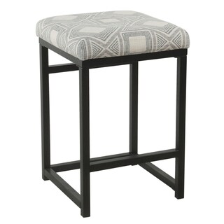 Foto 1 | Foto 1 | Taburete Benzara De Metal Gris Negro 41x41x61 Cm - Venta Internacional.