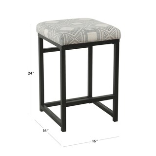Foto 5 | Foto 5 | Taburete Benzara De Metal Gris Negro 41x41x61 Cm - Venta Internacional.