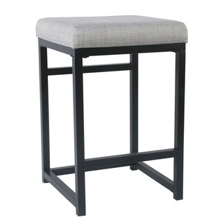 Foto 1 | Foto 1 | Taburete De Metal Benzara  Asiento Acolchado De Tela Gris  41 X 41 X 61 Cm - Venta Internacional.
