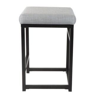Foto 2 | Foto 2 | Taburete De Metal Benzara  Asiento Acolchado De Tela Gris  41 X 41 X 61 Cm - Venta Internacional.
