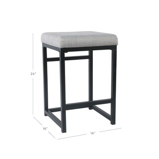 Foto 5 | Foto 5 | Taburete De Metal Benzara  Asiento Acolchado De Tela Gris  41 X 41 X 61 Cm - Venta Internacional.