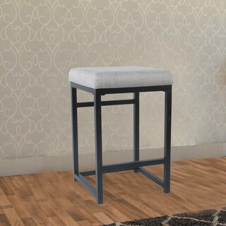 Foto 6 | Foto 6 | Taburete De Metal Benzara  Asiento Acolchado De Tela Gris  41 X 41 X 61 Cm - Venta Internacional.