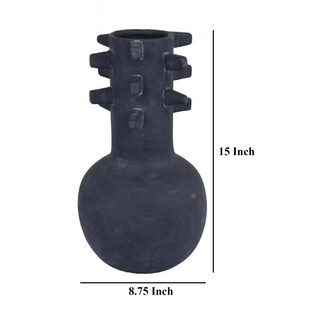 Foto 5 | Foto 5 | Jarrón Benzara Enya 3d Con Punta Cuello Estrecho Cerámica Negra 38 Cm - Venta Internacional.