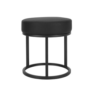 Foto 1 | Foto 1 | Asiento Redondo Ottoman Benzara De 18 Pulgadas Con Estructura De Metal Negro - Venta Internacional.