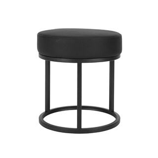 Foto 3 | Foto 3 | Asiento Redondo Ottoman Benzara De 18 Pulgadas Con Estructura De Metal Negro - Venta Internacional.