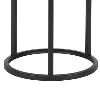 Foto 4 | Foto 4 | Asiento Redondo Ottoman Benzara De 18 Pulgadas Con Estructura De Metal Negro - Venta Internacional.