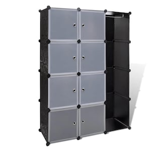 Foto 1 | Foto 1 | Armario Modular Benzara Con 8 Compartimentos Blanco Y Negro 150 Cm - Venta Internacional.