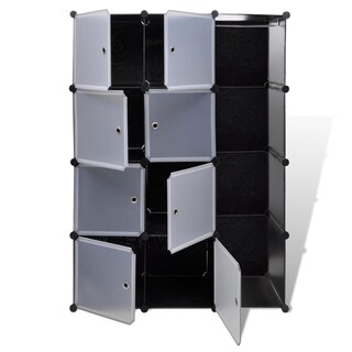 Foto 3 | Foto 3 | Armario Modular Benzara Con 8 Compartimentos Blanco Y Negro 150 Cm - Venta Internacional.