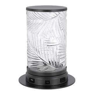 Foto 1 | Foto 1 | Lámpara Benzara Hem 23 Cm Pantalla Led Con Forma De Hoja De Cristal Gris - Venta Internacional.
