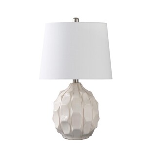 Foto 2 | Foto 2 | Lámpara De Mesa Benzara Urna De Cerámica 56 Cm 110 V Plata Blanca - Venta Internacional.
