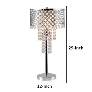 Foto 5 | Foto 5 | Lámpara De Mesa Benzara Denise 74 Cm Pantalla De Malla De Cristal - Venta Internacional.