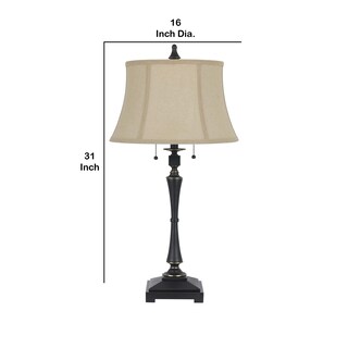 Foto 5 | Foto 5 | Lámpara De Mesa Benzara Cuerpo Metálico Pantalla De Tela Beige 79 Cm - Venta Internacional.