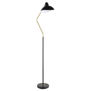 Foto 1 | Foto 1 | Lámpara De Pie Benzara 175 Cm Brazo Curvo En V Negro Y Dorado - Venta Internacional.