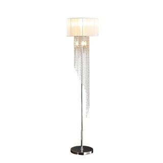 Foto 3 | Foto 3 | Lámpara De Pie Benzara Mero Pantalla Blanca 167 Cm Cadenas De Cristal - Venta Internacional.