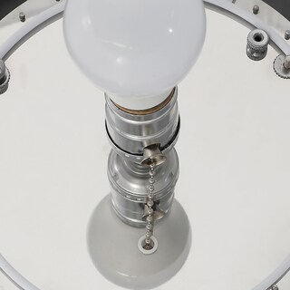 Foto 4 | Foto 4 | Lámpara De Pie Benzara Mero Pantalla Blanca 167 Cm Cadenas De Cristal - Venta Internacional.