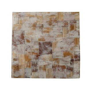 Foto 4 | Foto 4 | Taburete Cuadrado De Resina Benzara De 19 Pulgadas  Marrón Y Negro - Venta Internacional.