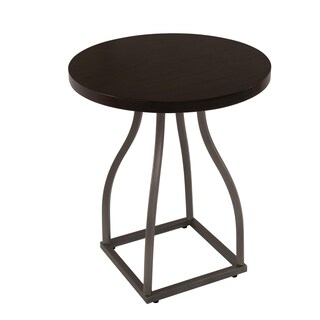 Foto 1 | Foto 1 | Mesa Benzara Tior 51 Cm Con Tapa Redonda De Madera Y Base De Metal Gris - Venta Internacional.