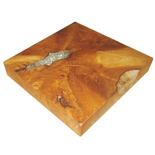 Foto 1 | Foto 1 | Plataforma De Sobremesa Benzara 28x28x5 Cm Cuadrada De Resina De Teca - Venta Internacional.