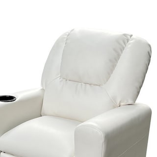 Foto 4 | Foto 4 | Sillón Reclinable Para Jóvenes Benzara De 56 Cm Acolchado Blanco Con Portavasos - Venta Internacional.