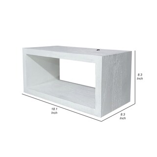 Foto 5 | Foto 5 | Estantería Benzara Rectangular De Madera De Acacia Blanca Lavada 46 Cm - Venta Internacional.