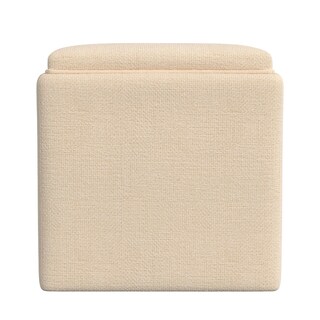 Foto 2 | Foto 2 | Otomana Benzara Soa De 45 Cm  Tela Tejida  Color Beige - Venta Internacional.