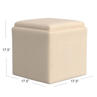 Foto 5 | Foto 5 | Otomana Benzara Soa De 45 Cm  Tela Tejida  Color Beige - Venta Internacional.