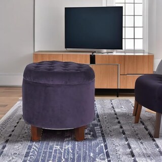 Foto 5 | Foto 5 | Otomana Benzara De Terciopelo Con Botones 48 X 48 X 46 Cm Almacenamiento - Venta Internacional.
