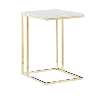 Foto 1 | Foto 1 | Mesa Auxiliar Benzara Zen 58 Cm De Acero Dorado Blanco - Venta Internacional.