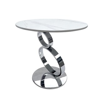 Foto 1 | Foto 1 | Mesa Auxiliar Accent Benzara Tiyo  56 Cm  Piedra Sinterizada  Cromada - Venta Internacional.