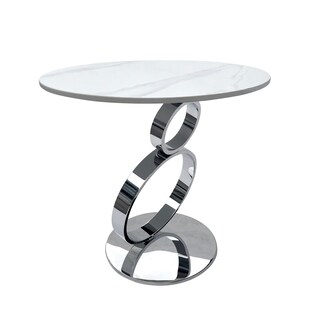 Foto 2 | Foto 2 | Mesa Auxiliar Accent Benzara Tiyo 56 Cm Piedra Sinterizada Cromada - Venta Internacional.