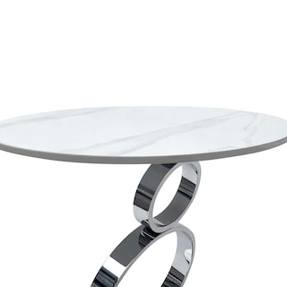 Foto 3 | Foto 3 | Mesa Auxiliar Accent Benzara Tiyo  56 Cm  Piedra Sinterizada  Cromada - Venta Internacional.