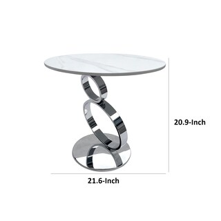 Foto 5 | Foto 5 | Mesa Auxiliar Accent Benzara Tiyo  56 Cm  Piedra Sinterizada  Cromada - Venta Internacional.